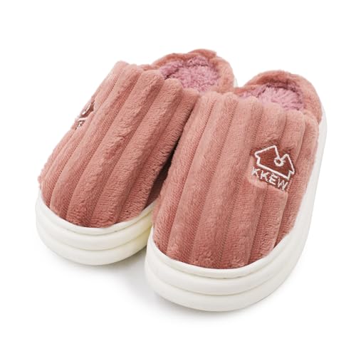 Image of VRITRAZ Men's Plush Winter Slippers | Soft Furry Lined Indoor Slides | Warm Comfortable Anti-Slip Home Footwear
