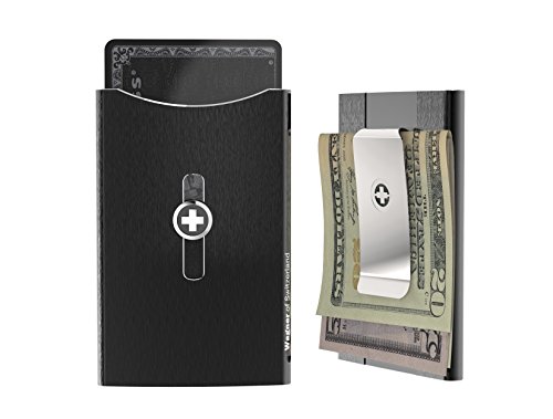 WAGNER SWISS WALLET for men (front pocket money clip): Credit Card Holder & Metal money clip wallet & Money Clip Wallet & RFID wallets. Metal front pocket wallets: slim, smart, carteras para hombres
