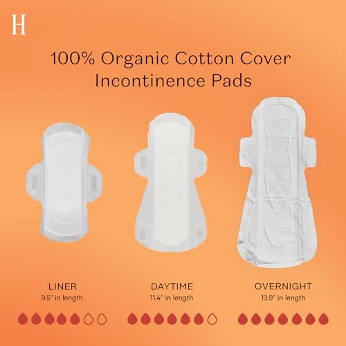 The Honey Pot Company, Herbal-Infused Cotton Pads With Wings, Organic Incontinence Daytime, 16 Count