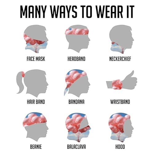 Mascarilla bandana para el cuello transpirable a prueba de viento, cubierta facial balón durazno, máscara balaclava para hombres y mujeres miniatura 5