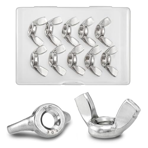10PCS 5/16"-18 Wing Nuts,304 Stainless Steel Butterfly Wing Nuts