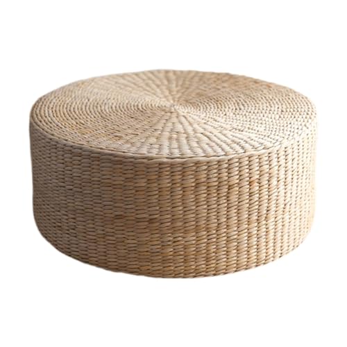 Sharplace Rattan Bodenkissen Tatami für Wohnzimmer - Japanischer Stil Sitzkissen Bodenmatte - Runde Yogamatte Meditation für Zuhause Balkon Schlafzimmer, 30 x 30 cm