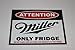 Attention Miller Beer Fridge Decal SIZE: 4.35x3,5" (11x8,8cm) sticker perfect gift