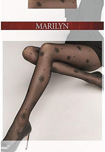 MARILYN Fashion European Pantyhose Bling Gold Silver Shimmer Black - Image 5
