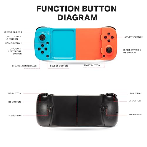 Image of NITHO Wireless Mobile Gaming Controller for iOS & Android Phones, PC, Tablets, Switch | Full Size Adjustable, Customizable Back Buttons, Joystick for Cloud Gaming, PS Remote Play, Arcade MFI Games