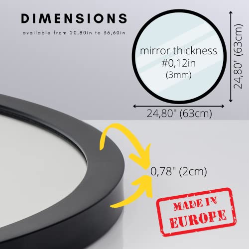 Gold&Chrome wandspiegel, rond, met aluminium frame, met teflon gecoat spiegeloppervlak, bestand tegen vocht, gepoedercoat spiegelframe, 2 cm diep, eenvoudige montage - Image 4