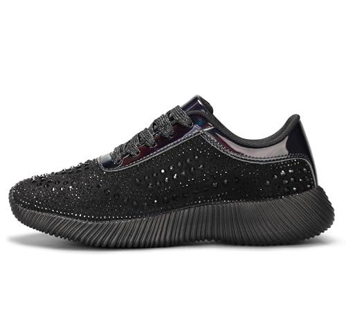 Image of BELOS Women's Glitter Shoes Sparkly Lightweight Metallic Sequins Tennis Shoes Casual Retro Braided Walking Shoes