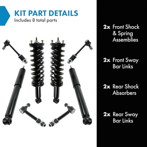Image of TRQ Front and Rear Suspension Kit Complete Strut & Coil Spring Assembly Shock Absorber Sway Bar Stabilizer Link Compatible with 1996-2002 Toyota 4Runner 4WD