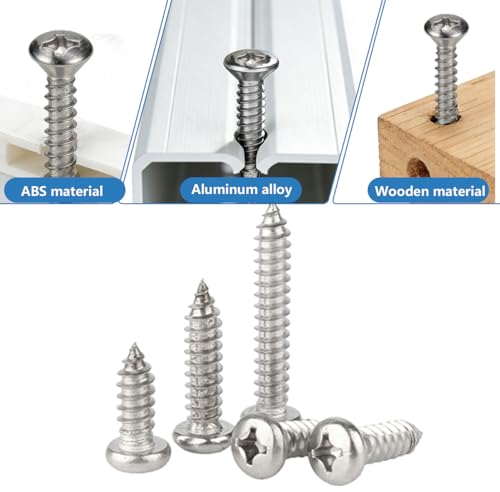 #4 #8 #10 Tornillos de Madera Acero Inoxidable Kit 175Pcs miniatura 6