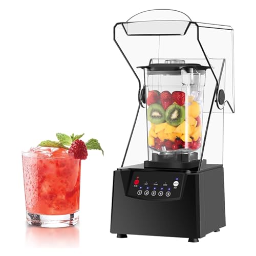 JJENXYYDS Broken Wall Cooking Machine,8mm Thick Noise Reduction 2200W 2L Blender and Smoothie Maker Silent 17000rpm,Intelligent 5-Speed Touch Control,for Shakes,Smoothies