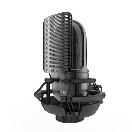 Image of FIFINE K726 Cardioid Condenser Microphone with XLR Output, Shock Mount, Pop Filter and Noise Reduction for Professional Studio Recording, Gaming, Streaming and Podcasts.