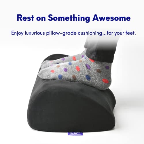 C CUSHION LAB Ergonomic Foot Rest for Under Desk – Patented Massage Ridge Design Memory Foam Foot Stool Pillow for Work, Home, Gaming, Computer, Office Chair – Footrest for Back and Hip Pain Relief