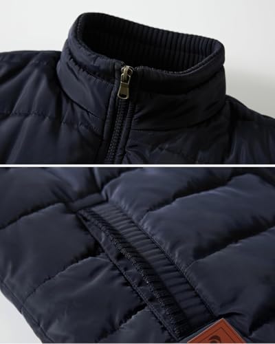 Image of VtuAOL Men's Outerwear Vest for Men Winter Puffer Vests Fleece Lined Outdoor Warm Sleeveless Jackets
