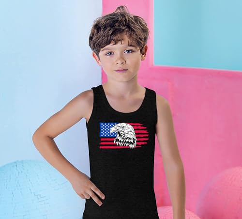 Image of 4th of July Tank Tops Boys Girls American Flag Shirts Kids Patriotic USA T-Shirt Cotton Sleeveless Tees Tops 1-7T