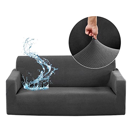Sofa überzug, Stretch Wasserdicht Sofabezug Polyester Moderne Jacquard Elastische Sofahusse für Wohnzimmer Protector für Hunde Haustiere Couchbezug mit Anti-Rutsch-Schaumstoffe Cover