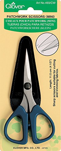Ciseaux patchwork Clover mini 4.5 pouces coupe nette avec gaine