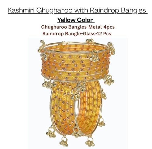Image of AGPTEK Kashmiri Ghungroo Raindrop Bangles Combo Set | for Women and Girls|Set of 16 Pcs