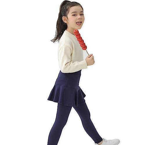 Image of StyleSavvy Trendy Girls' Leggings with Skirt - 2 Pack of Cotton Ruffle Skirt Pants for Kids for 3-8 Years