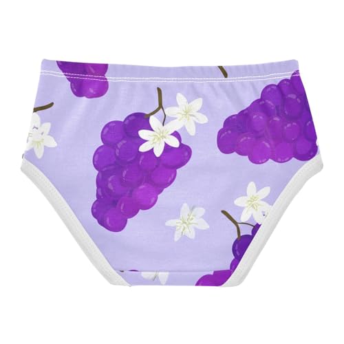 Purple Grapes Flowers Lavender Toddler Underwear Custom 2t Cotton Girl Panties Cute Flower Briefs Girls Undies2
