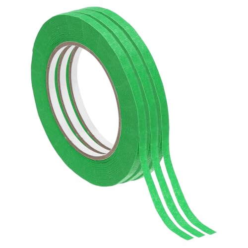 Image of PATIKIL Masking Tape 0.5 Inch x 55 Yard, 3 Roll General Purpose Adhesive Painting Tape Painters Tape for Arts Crafts Label, Green