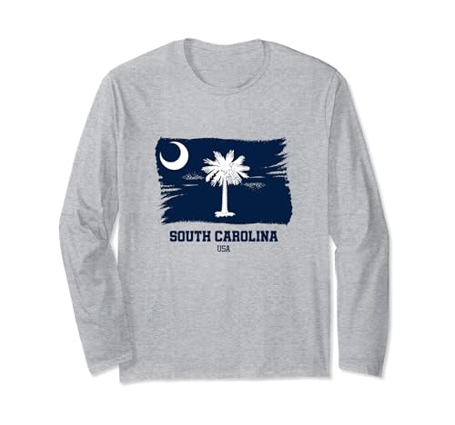 Drapeau américain vintage de la Caroline du Sud Manche Longue