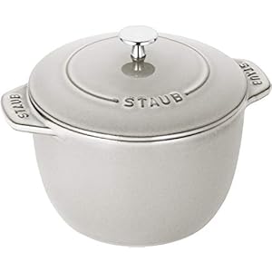 staub La Cocotte de GOHAN Campagne L 7.9 inches (20 cm) Rice Pot, 3 Pieces, Cast Iron, Induction Compatible, La Cocotte de GOHAN 40501-471