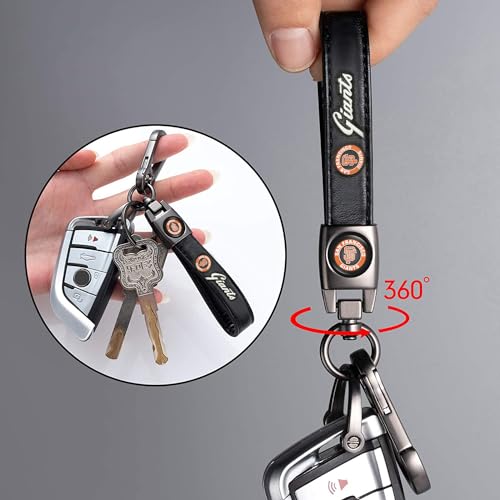 Image of Car Keychain Keyring for S.F Giant Baseball Fans,San Fransisco Giant Accessories Women /Men's Keychains for Vehicles,Leather Key Ring Lanyard Car Key Fob Holder,Key Fob Keyring Replacement