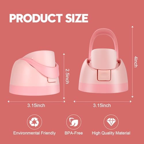Ruzkq Replacement Lid for Owala, Compatible with Owala Cup 16oz 24oz 32oz 40oz, One Button Water Bottle Top Lid Replacement Accessory, Leakproof, BPA-Free (Pink) — view 5