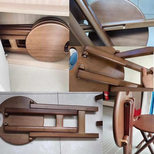 Tabouret de bar pliable 63 cm en bambou au design épuré dos nu - 8