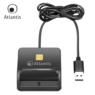 Atlantis Lettore Smart Card Reader per tessera sanitaria, CNS, carta nazionale dei servizi ed ATe della PA, attivazione spid, firma digitale, per Pc e Notebook, porta USB. Cod. P005-SMARTCR-U