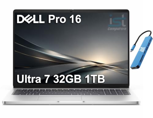 Image of Dell Pro 16 (Next Gen Latitude 3550) Business AI PC Laptop (16 inch FHD+ Anti-Glare, Intel 12-Core Ultra 7 255U, 32GB DDR5, 1TB SSD), Backlit, 1080p IR Webcam, Thunderbolt 4, Wi-Fi 6E, Win 11 Pro, PC16250