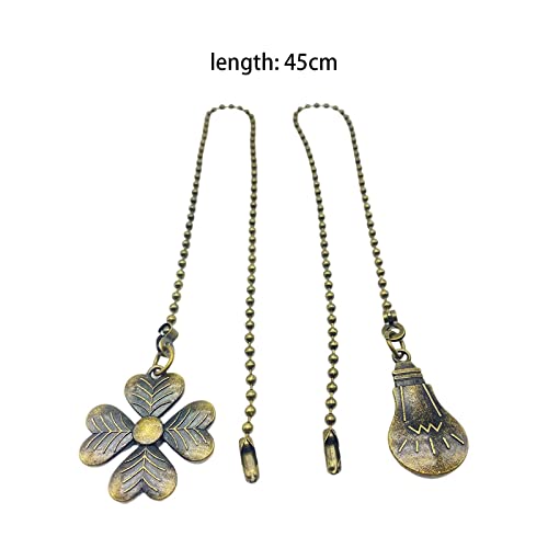 Image of Fan Pull Chain Extension Set, 2 Pack 18 Inch Metal Beaded Pull Chains with Connector for Ceiling Fan and Lamp Switch Replacement, Brown