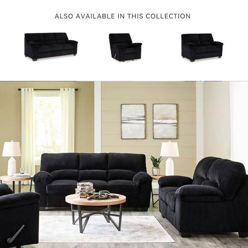 Image of Signature Design by Ashley Loveseat Sofa, No Assembly 63 in Onyx Couch