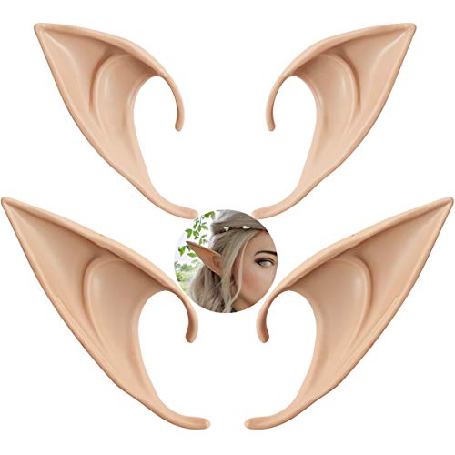 yuntop 2 Pair Cosplay Fairy Pixie Elf Ears Christmas Anime Party Latex Ears Nature Color