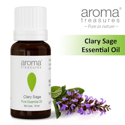 Image of Aroma Treasures Clary Sage essential oil | 100% Pure & Natural Theraputic Essential oil for healthy Skin, body, Aromatherapy - 10ml
