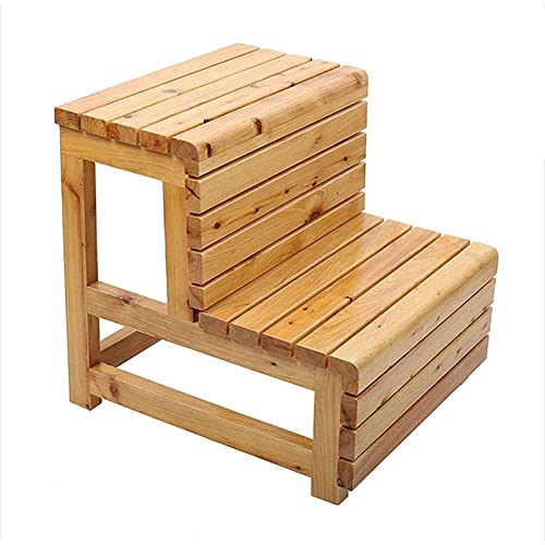 DASHADAO Indoor Climbing Stool,Portable Step Stool Simple Family Stool - Standing Shelf Units Classic Kitchen Helper Stool Bed Steps for High Beds for Adults Wood Kids' Furniture Step Ladde
