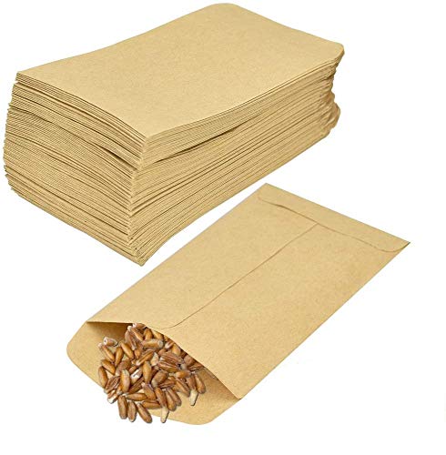 ZILONG Coin Envelopes Kraft,Brown Seed Envelopes,100 Pack Mini Brown Envelopes, Small Paper Envelopes Bags for Packing or Storing Small Items Wages,Coins,Notes,Beads or Seeds(11.6x6cm/4.6x2.36inch)