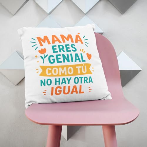 Coussin décoration 40x40cm avec rembourrage polyester doux maman - 6