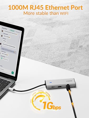 USB C Hub, iDsonix 8 in 1 USB C Docking Station Aluminium Multiport Adapte with HDMI 4K@60Hz, PD 100W, 1Gigabit Ethernet - Image 4
