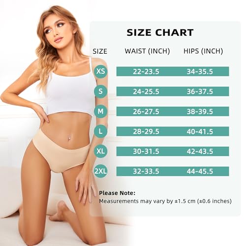 Image of voenxe Seamless Women Underwear Thongs,High Waisted No Show Ladies Panties,Breathable Comfy Active Hi Rise Cut Undies,5-Pack