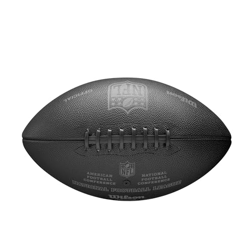Wilson NFL 32 Team Football, Mit Einer Druckverriegelungsblase und klassischer Schnürung, Stilvolles Aussehen, Aus robusten Materialien, Farbe: Schwarz, Offizielle Größe