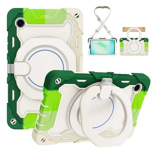 Coque Samsung Galaxy Tab A9 8.7 rotative 360° antichoc avec anneau de poignée et porte-crayon