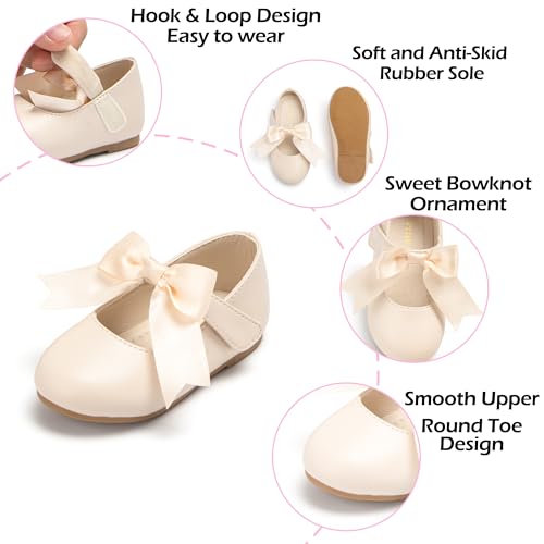 Image of PHIRAMIN Tollder Girl Dress Shoes - Little Girl Ballet Flats for Wedding Party