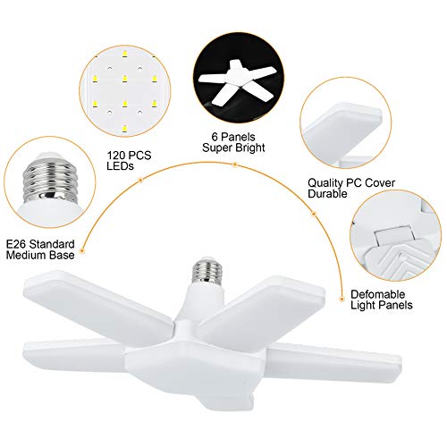 Comzler Led Garage Lights Deformable Led Garage Ceiling Lights thumb #2