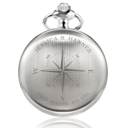 Reloj de bolsillo grabado personalizado como regalo de boda para padrino