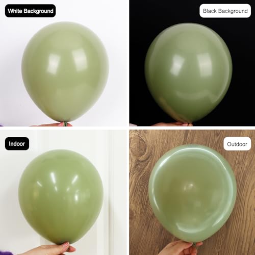 Image of RUBFAC Sage Green Balloons 129pcs Different Sizes 18 12 10 5 Inch, Olive Green Latex Balloon Garland Arch Kit for Birthday Party Graduation Baby Shower Wedding Safari Jungle Balloon Decoration