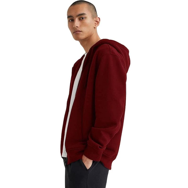 Image of Koverify Plain Chain Hooded Zipper Jacket for Men