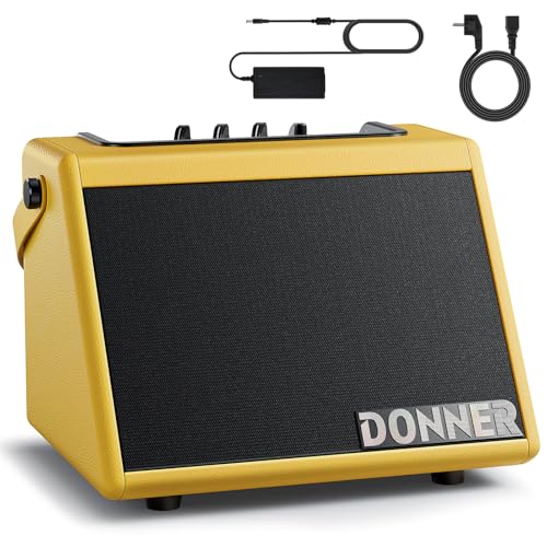 Donner Electric Drum Speaker 20W, Wireless Small Amp for Electronic Drum Sets & Keyboards, DDA-20 Portable for Home Practice & Outdoor Performance (Yellow)