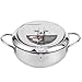 Freidora con Termómetro, Sartén Profunda de Acero Inoxidable, Olla de Estilo Japonés Sartén Tempura, Control de Temperatura, Compatible con Cocina de Inducción (S 20cm / 7.9in)
