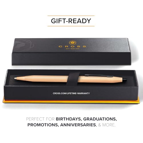 Image of Cross Classic Century Brushed Rose-Gold PVD Ballpoint Pen, Black Ink | Refillable Ballpoint Pen for Effortless Writing, Durable Construction, Premier Distinctive Look, Gift-Ready, Medium Point